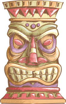 An Illustration of an Ancient Tiki Head Design