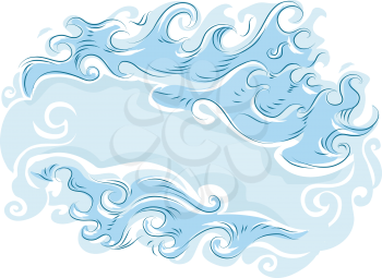 Illustration Featuring Different Wave Designs