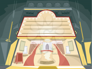 Illustration of a Marquee Adorning a Broadway Entrance