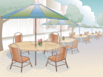 Illustration of a Restaurant That Offers Al Fresco Dining