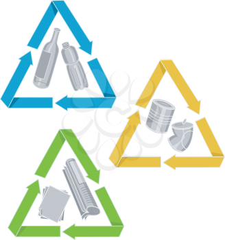 Icon Illustration of Things That are Commonly Recycled