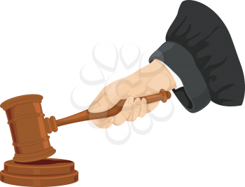 Cropped Illustration of a Judge Pounding His Gavel