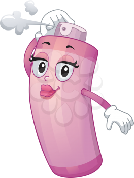 Mascot Illustration of a Hair Spray Bottle Squirting its Top