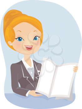 Illustration of a Female Insurance Agent Giving a Presentation