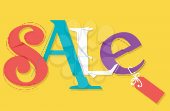 Typography Illustration Featuring the Word Sale