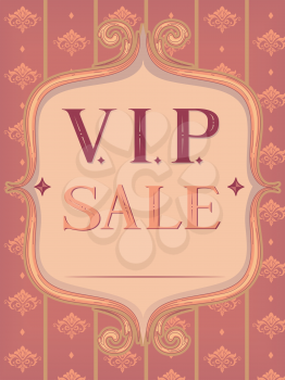 Vintage Text Illustration Featuring the Words VIP Sale
