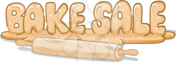Illustration of a Rolling Pin Sitting Beside a Stick of Bread