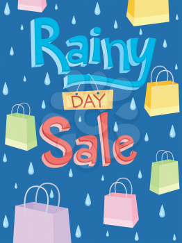 Illustration of a Poster with the Words Rainy Day Sale Written on It