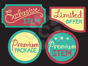 Typography Illustration Featuring Labels Offering Exclusive Discounts