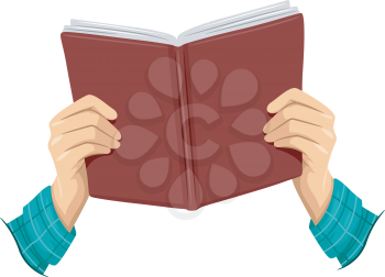 Cropped Illustration of a Boy Holding an Open Book