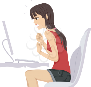 Illustration of a Girl Getting Angry Over an Online Post