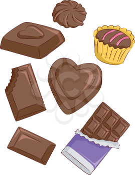 Illustration of Chocolates with Different Designs