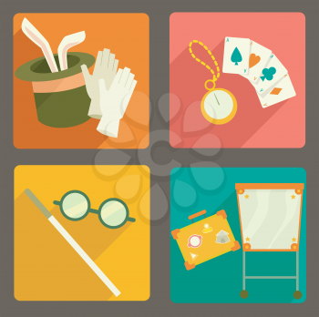 Illustration of Flash Cards Featuring Magic Related Items