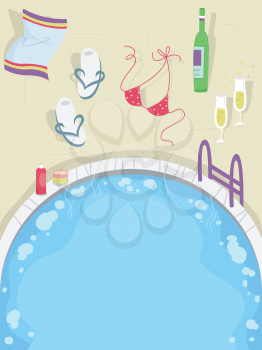 Illustration of Pool Party Related Elements
