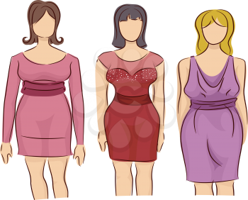 Illustration of Plump Mannequin Modeling Clothes