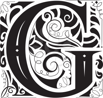 Illustration of a Vintage Monogram Featuring the Letter G