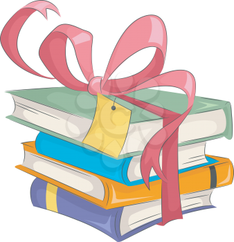 Illustration of a Stack of Gifts Bound by a Pretty Ribbon