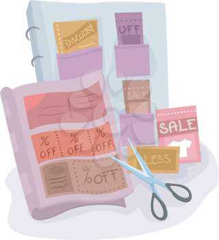Illustration of a Coupon Collection Compiled in an Album