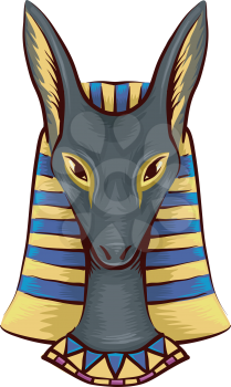 Illustration of the Bust of an Ancient Egyptian God