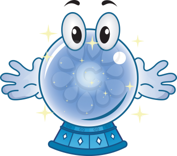 Mascot Illustration of a Sparkling Crystal Ball