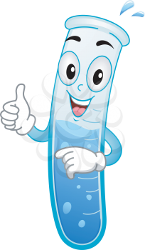 Mascot Illustration of a Test Tube while giving a Ok sign Thumbs Up