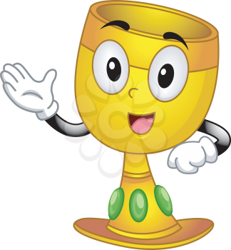 Mascot Illustration of a Chalice while talking