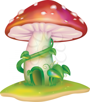 Illustration of a Mushroom House - eps10