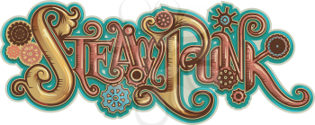Illustration of an Artistic Steampunk Lettering