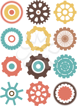 Colorful Illustration of a Group of Elaborately Designed Cogwheels