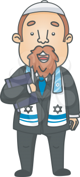 Illustration of a Jewish Priest Carrying a Bible