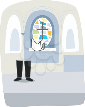 Illustration of a Priest Preaching from the Pulpit