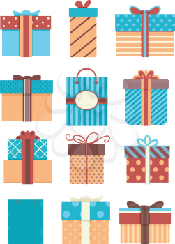Flat Illustration Featuring Patterned Gift Boxes and Bags
