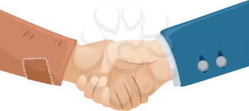 Illustration of a Rich Man Shaking Hands with a Poor Guy