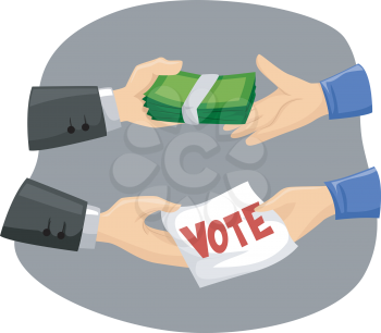 Illustration of Political Candidates Buying Votes