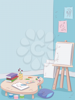 Illustration Featuring the Interior of an Art Room