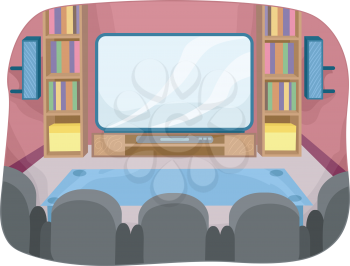 Illustration Featuring the Interior of a Home Theater