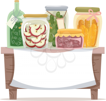 Banner Illustration Featuring Different Preserved Food