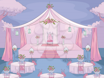 Illustration Featuring the Venue of a Debut Party
