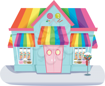 Illustration Featuring a Colorful Candy Store