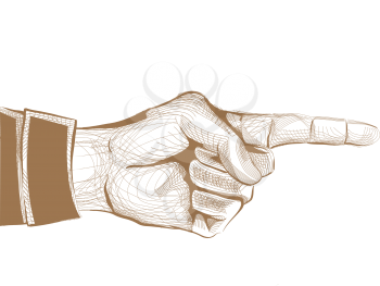 Illustration of a Hand with the Index Finger Pointing Sidewards