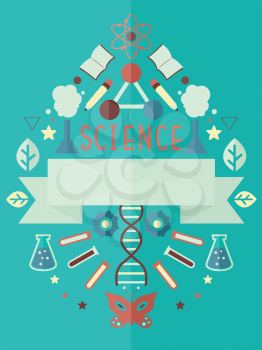 Poster Illustration Featuring Science Related Elements