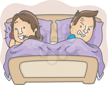 Illustration of an Annoyed Husband Suspecting His Wife of Having an Affair