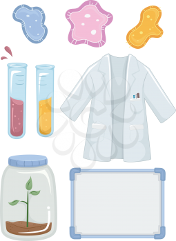 Illustration Featuring Different Science Lab Elements