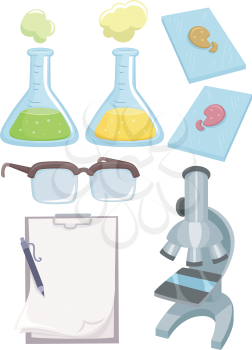 Illustration Featuring Different Science Lab Tools