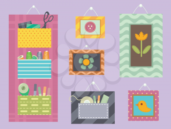 Illustration Featuring Colorful Frames and Organizers