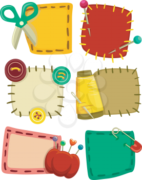 Colorful Illustration Featuring an Assortment of Patches