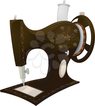 Illustration Featuring a Vintage Sewing Machine