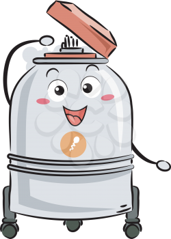 Illustration of an Open Sperm Bank Mascot Smiling