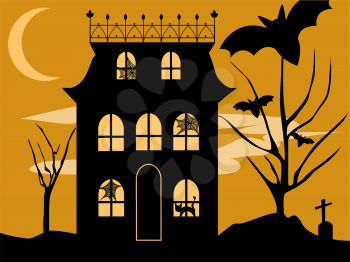 Royalty Free Clipart Image of a Halloween House