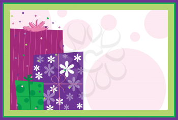 Royalty Free Clipart Image of a Background With Presents